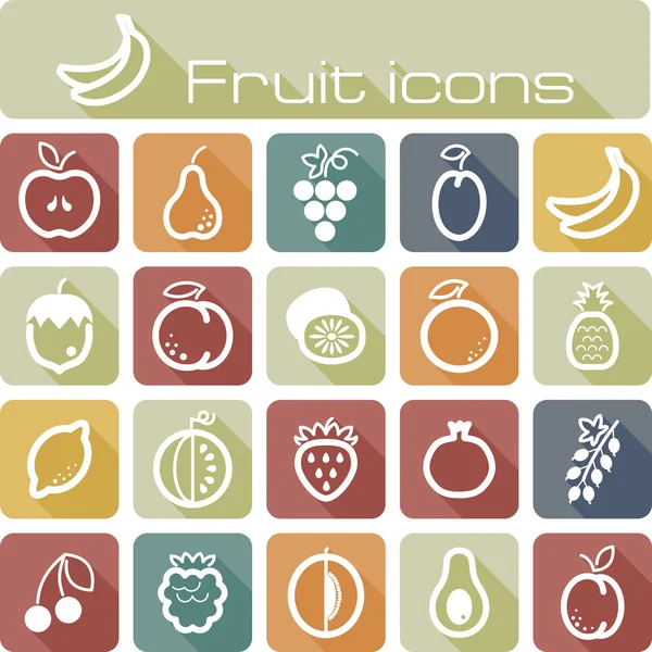 Ikony zestaw owoców — Wektor stockowy