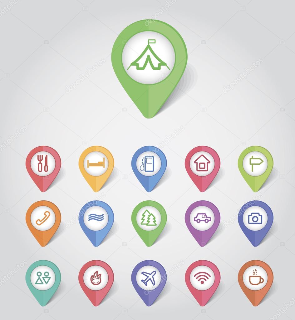 mapping pins icons travel