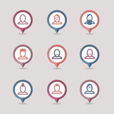 Userpic mapping pins icon clipart