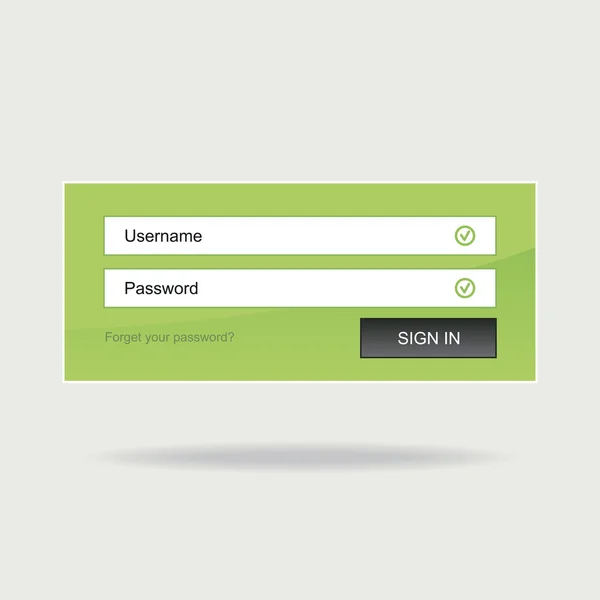 Vector login formulier — Stockvector