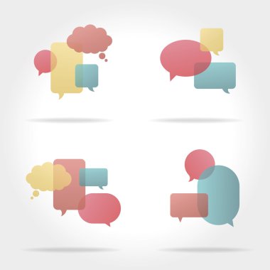 Renkli konuşma baloncukları dizisi