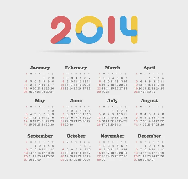 2015 kalenderjaar — Stockvector