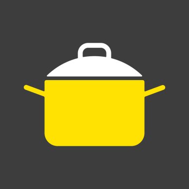 Tencere kabuğu sembolü. Tencere ya da tava işareti. Yemek pişirme web sitesi tasarımı, logo, uygulama, UI için grafik sembolü