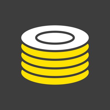 Tabaklar, tabak vektör simgesi. Mutfak aletleri. Yemek pişirme web sitesi tasarımı, logo, uygulama, UI için grafik sembolü