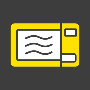 Mikrodalga vektör sembolü. Elektrikli mutfak aletleri. Yemek pişirme web sitesi tasarımı, logo, uygulama, UI için grafik sembolü
