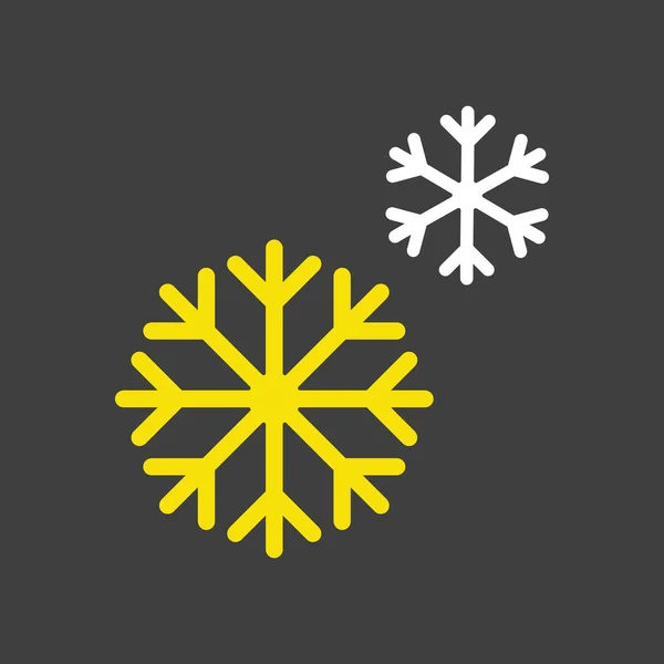 Snowflakes Vetor Glifo Ícone Fundo Escuro Sinal Inverno Símbolo Gráfico — Vetor de Stock