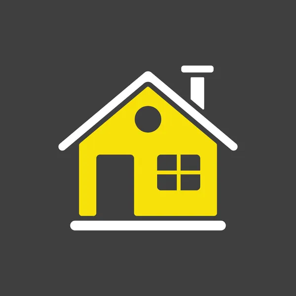 Icône Glyphe Vectoriel Maison Hiver Détaillée Sur Fond Sombre Panneau — Image vectorielle