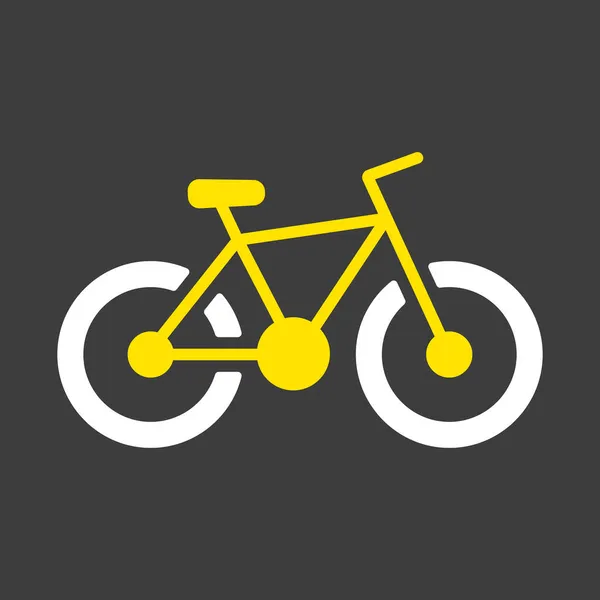 Cykel Vektor Glyf Ikon Mörk Bakgrund Campingskylt Diagram Symbol För — Stock vektor