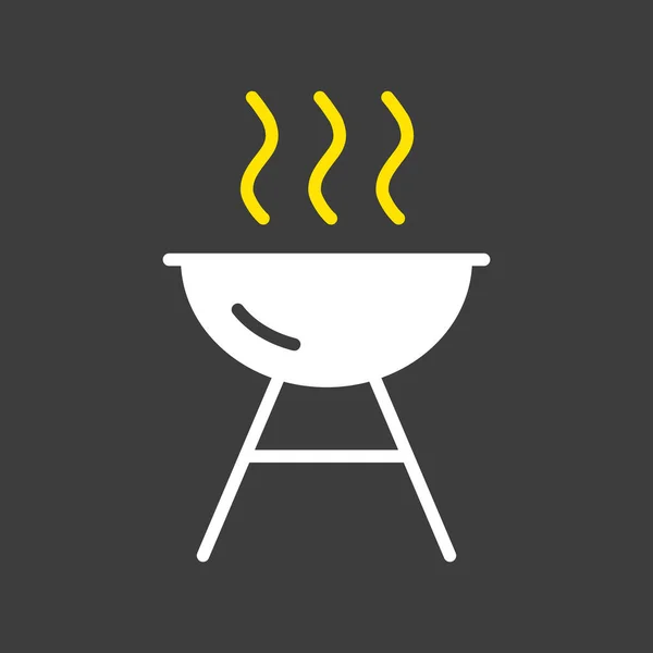 烤烤炉在黑暗背景下烘烤出矢量象形文字 烹饪网站和应用程序设计 应用程序 用户界面的图形符号 — 图库矢量图片
