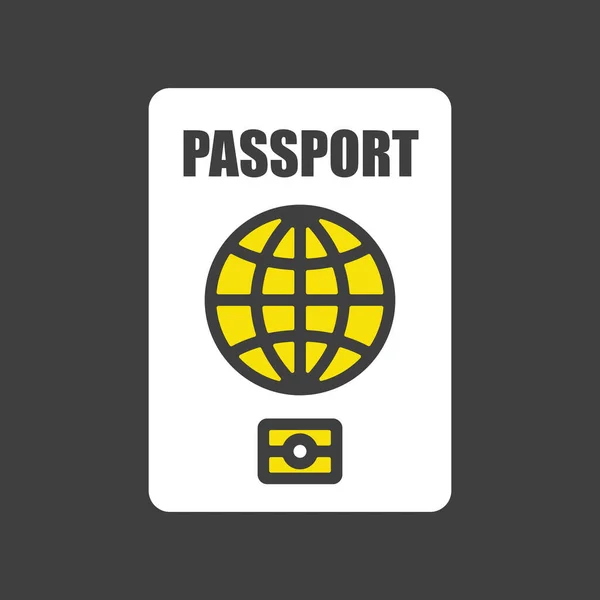 Passaporte Vetor Glifo Ícone Fundo Escuro Símbolo Identificação Símbolo Gráfico — Vetor de Stock