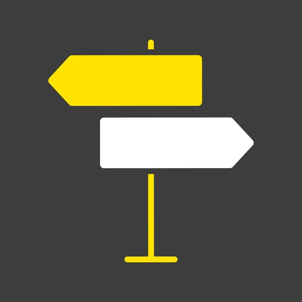 Panneau Vectoriel Glyphe Icône Sur Fond Sombre Panneau Navigation Symbole — Image vectorielle