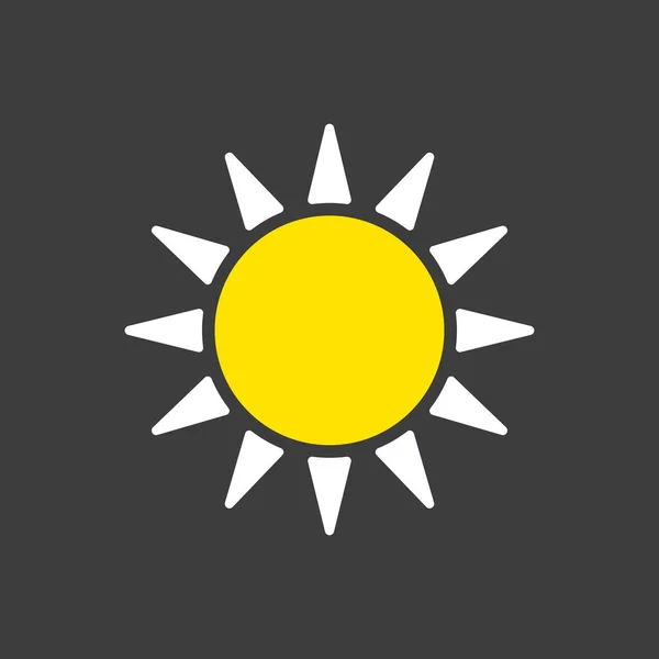 黑暗背景上的太阳矢量象形文字图标 天气信号 旅行和旅游网站和应用程序设计 应用程序 用户界面的图形符号 — 图库矢量图片