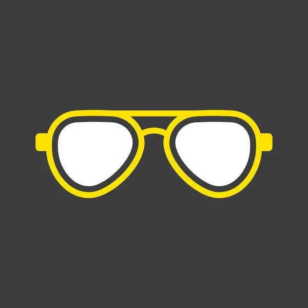 Gafas Sol Planas Icono Glifo Vectorial Sobre Fondo Oscuro Señal — Vector de stock