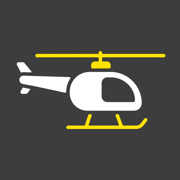 Значок Вертолёта Плоским Векторным Знаком Тёмном Фоне Графический Символ Путешествий — стоковый вектор