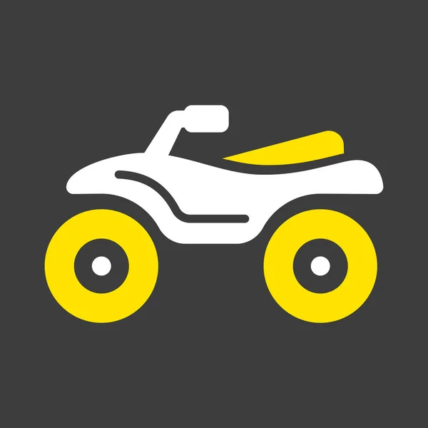 Atv Rider Quad Bicicleta Plana Icono Glifo Vectorial Sobre Fondo — Vector de stock