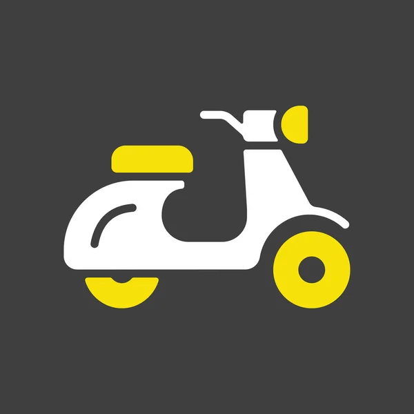 Roller Moped Flache Vektor Glyphen Symbol Auf Dunklem Hintergrund Grafik Vektorgrafiken