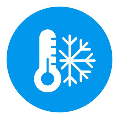 Termometre ve kar tanesi vektör sembolü. Termometre soğuk. Kış işareti. Seyahat ve turizm web sitesi ve uygulama tasarımı, logo, uygulama, UI için grafik sembolü