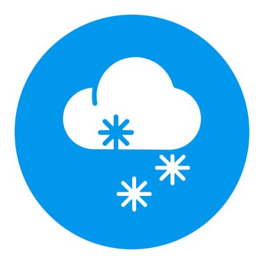 Kar vektörü sembollü bulut. Kış işareti. Seyahat ve turizm web sitesi ve uygulama tasarımı, logo, uygulama, UI için grafik sembolü