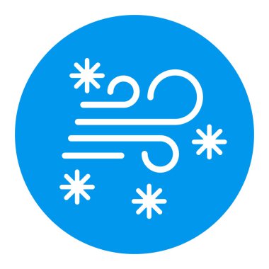 Kar fırtınası vektör simgesi. Kış işareti. Seyahat ve turizm web sitesi ve uygulama tasarımı, logo, uygulama, UI için grafik sembolü