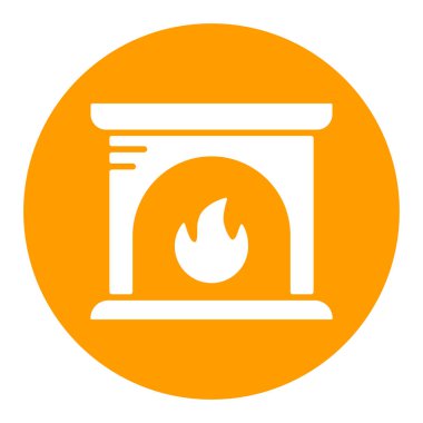 Şömine vektör sembolü. Kış işareti. Seyahat ve turizm web sitesi ve uygulama tasarımı, logo, uygulama, UI için grafik sembolü