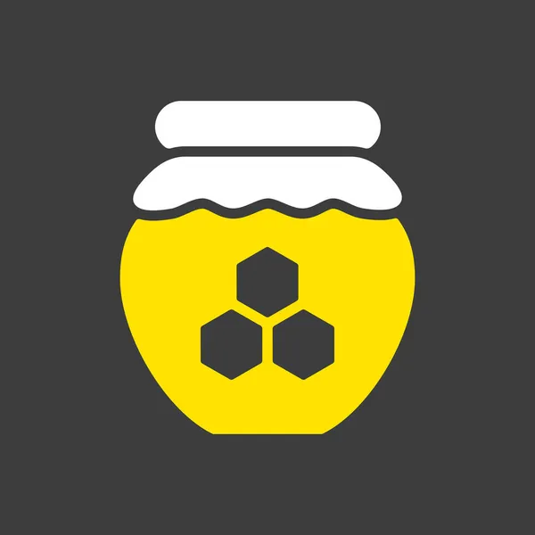 有蜂蜜果冻图标的罐子 农场动物标志 图形符号为您的网站设计 应用程序 用户界面 矢量说明 — 图库矢量图片