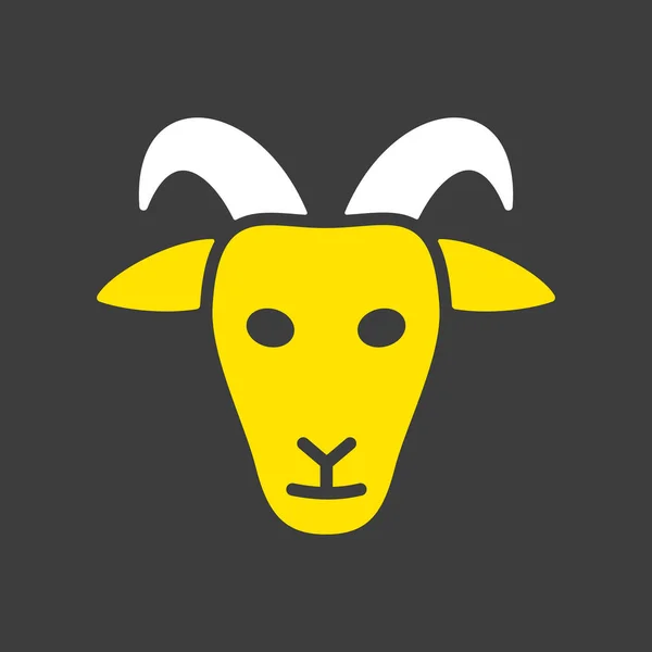 Ikona Koziego Glifu Głowa Zwierzęcia Znak Gospodarstwa Symbol Graficzny Dla — Wektor stockowy