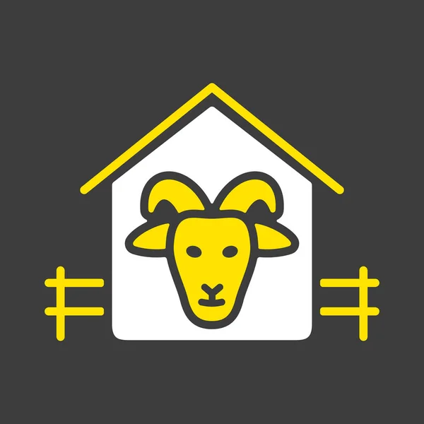 Icono Del Glifo Casa Cabras Signo Animal Granja Símbolo Gráfico — Archivo Imágenes Vectoriales