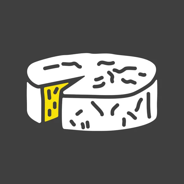 Fromage Pâte Molle Avec Icône Glyphe Moisissure Panneau Animal Ferme — Image vectorielle