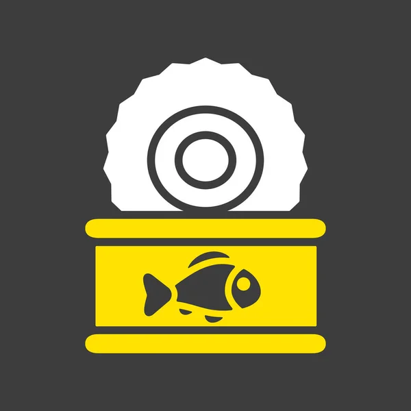 Fisch Konserviert Glyphen Symbol Nutztier Schild Grafik Symbol Für Ihr — Stockvektor