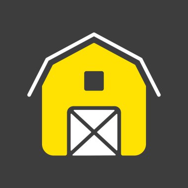 Ahır kabartma simgesi. Çiftlik hayvanı işareti. Web sitenizin tasarımı için grafik sembolü, logo, uygulama, UI. Vektör illüstrasyonu
