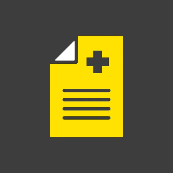 Medical Report Clinical Record Vector Glyph Icon Dark Background Medicine — Stock Vector