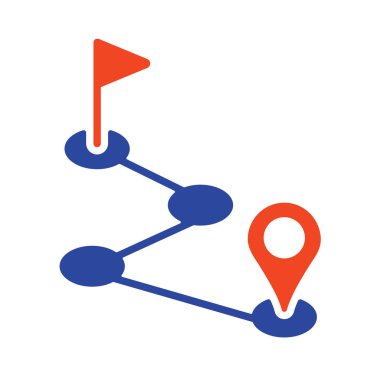 Rota vektör simgesi. Navigasyon işareti. Seyahat ve turizm web sitesi ve uygulama tasarımı, logo, uygulama, UI için grafik sembolü