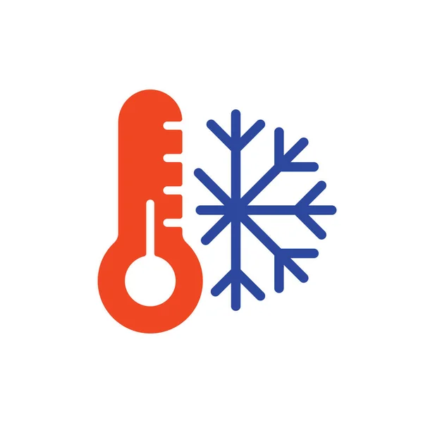 Thermometer Snowflake Vector Glyph Icon Thermometer Cold Winter Sign Graph — Stock Vector