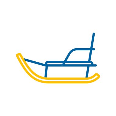 Kış kızağı vektörü ikonu izole etti. Kış işareti. Seyahat ve turizm web sitesi ve uygulama tasarımı, logo, uygulama, UI için grafik sembolü