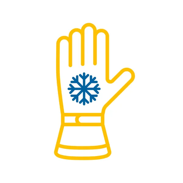 Gants Ski Hiver Vecteur Icône Isolée Panneau Hiver Symbole Graphique — Image vectorielle