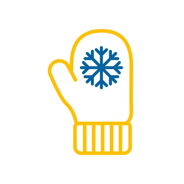 Schneeflockenhandschuhe Vektorisoliertes Symbol Winterzeichen Grafik Symbol Für Reise Und Tourismus — Stockvektor