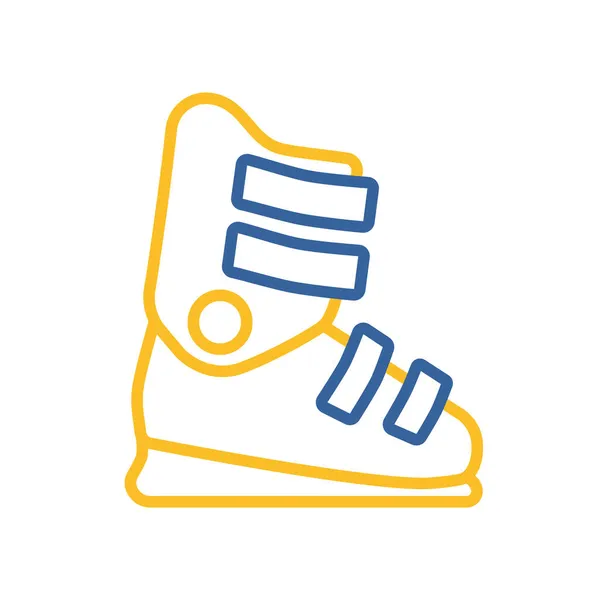 滑雪靴矢量隔离图标 冬天的标志旅行和旅游网站和应用程序设计 应用程序 用户界面的图形符号 — 图库矢量图片