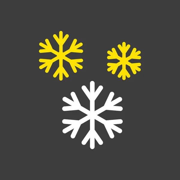 Copos Nieve Icono Glifo Vectorial Sobre Fondo Oscuro Signo Meteorología — Vector de stock