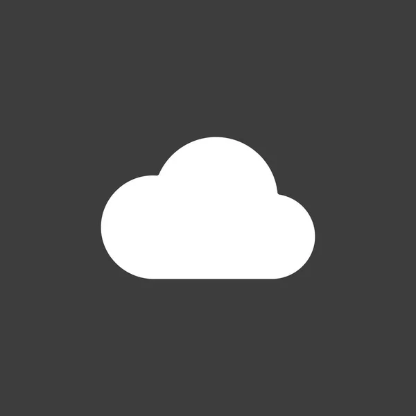 Wolkenvektorglyphen Symbol Auf Dunklem Hintergrund Meteorologisches Zeichen Grafiksymbol Für Reise — Stockvektor