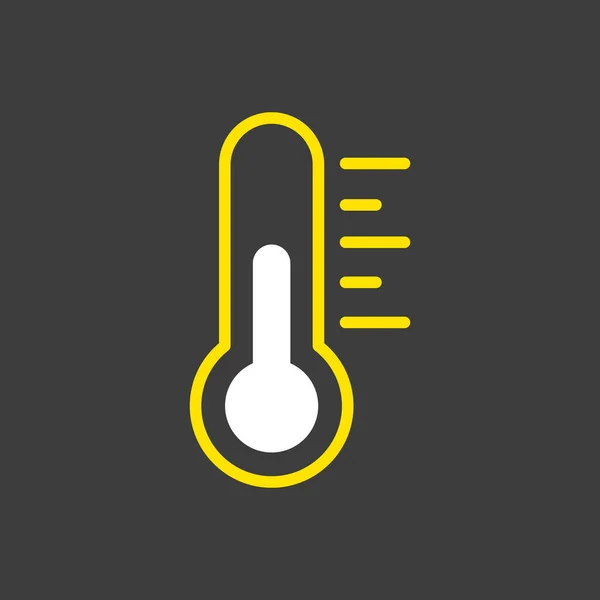 Значок Теплового Вектора Термометра Темном Фоне Метеорологический Знак Графический Символ — стоковый вектор