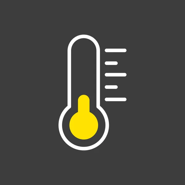 Icono Del Glifo Vectorial Del Termómetro Sobre Fondo Oscuro Signo — Vector de stock