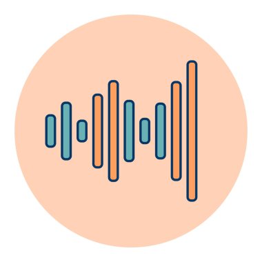 Ekolayzır, frekans renk vektörü simgesi. Ses sinyali. Müzik işareti. Müzik ve ses web sitesi için grafik sembolü ve uygulama tasarımı, logo, uygulama, UI