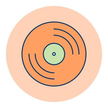 Vinil kayıt, lp rekor renk vektör simgesi. Müzik işareti. Müzik ve ses web sitesi için grafik sembolü ve uygulama tasarımı, logo, uygulama, UI