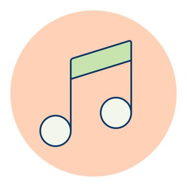 Müzik notası düz renk vektör simgesi. Müzik ve ses web sitesi için grafik sembolü ve uygulama tasarımı, logo, uygulama, UI
