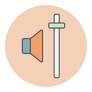 Ses hacmi kaydırıcı kontrol renk vektörü simgesi. Müzik ve ses web sitesi için grafik sembolü ve uygulama tasarımı, logo, uygulama, UI