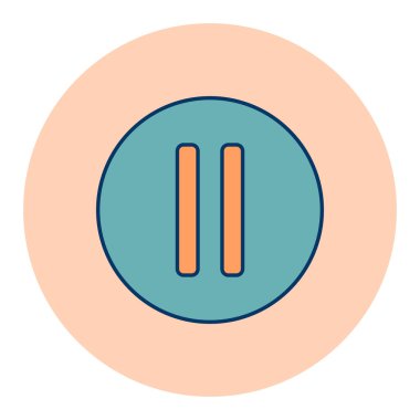 Renkli vektör düz simgesini durdur. Müzik ve ses web sitesi için grafik sembolü ve uygulama tasarımı, logo, uygulama, UI