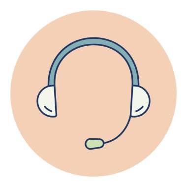 Kulaklık. Mikrofon vektör ikonlu kulaklıklar. Müzik ve ses web sitesi için grafik sembolü ve uygulama tasarımı, logo, uygulama, UI