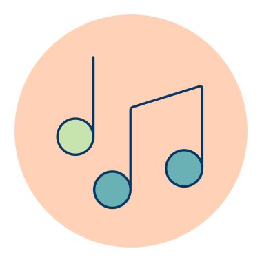 Müzik notaları, şarkı, melodi veya düz renk vektör simgesi. Müzik ve ses web sitesi için grafik sembolü ve uygulama tasarımı, logo, uygulama, UI