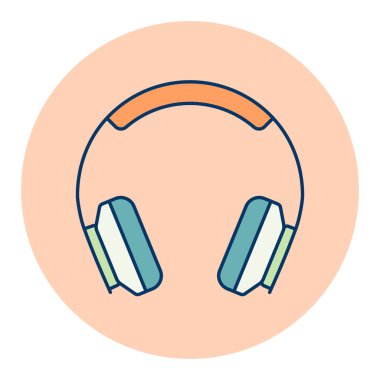 Kulaklık vektör ikonu. Müzik ve ses web sitesi için grafik sembolü ve uygulama tasarımı, logo, uygulama, UI