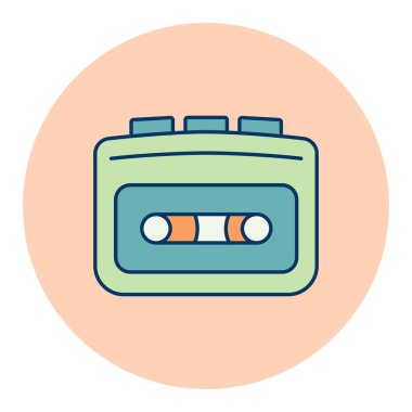 Kasetçalar vektör düz simgesi. Müzik işareti. Müzik ve ses web sitesi için grafik sembolü ve uygulama tasarımı, logo, uygulama, UI